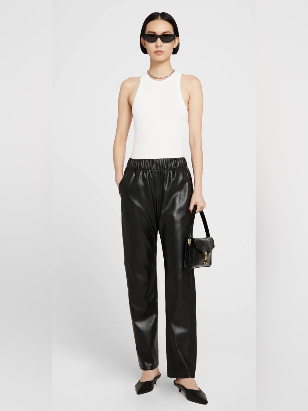 Anine Bing Colton Track Pant in Black Size XS